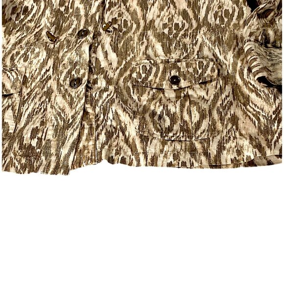 Chicos Jacket Womens 3 US XL Beige Brown Inkat Utility Relaxed Safari Lagenlook - Picture 15 of 16